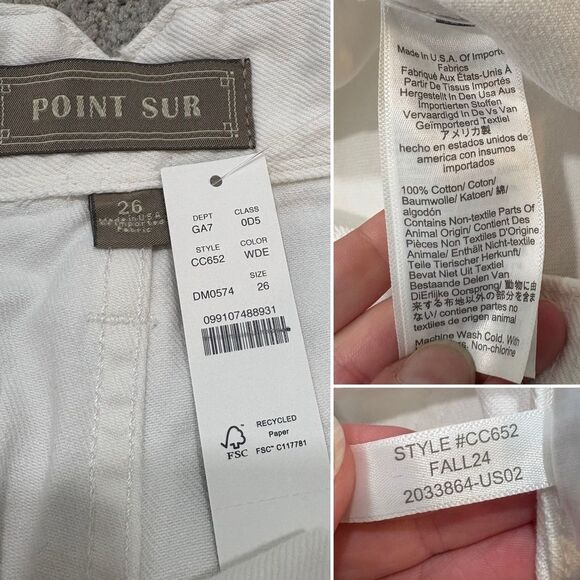 NWT J. Crew Point Sur Wide Leg Carpenter Jean White Size 26 - Picture 6 of 12